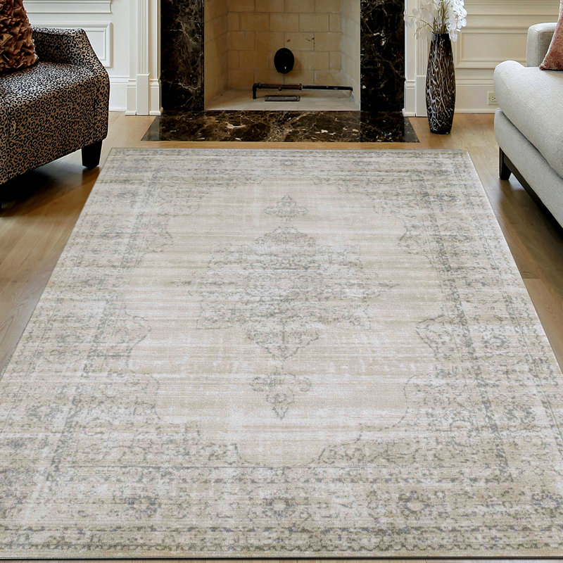 Threadbind Benson Oriental Ivory/Cream Area Rug & Reviews Wayfair